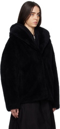 Yves Salomon - Meteo Black Shawl Collar Jacket