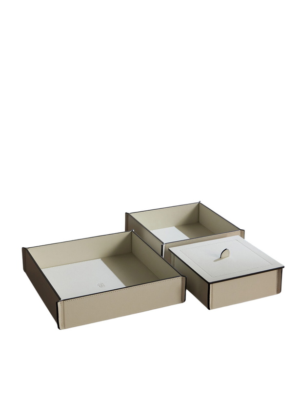 Photo: Brunello Cucinelli - Set of Three Leather Storage Box