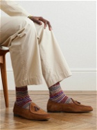 Rubinacci - Marphy Tasselled Leather-Trimmed Suede Loafers - Brown