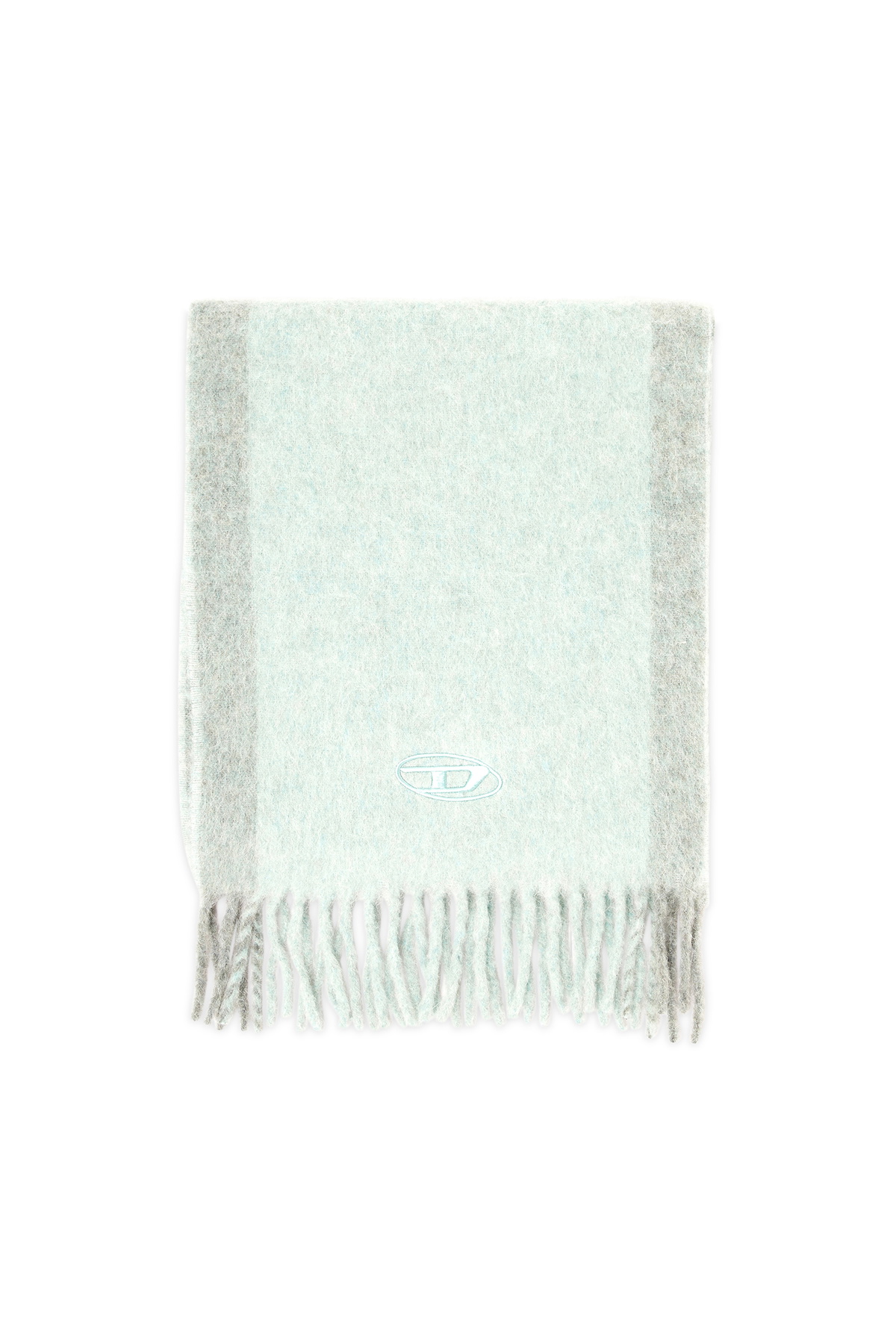 Diesel Wool-blend scarf with contrast stripes - Scarf Mens in Green
