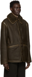 Lemaire Reversible Brown Leather Jacket