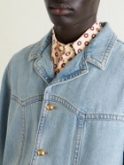 Valentino Garavani - Camp-Collar Denim Jacket - Blue