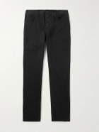 James Perse - Straight-Leg Brushed Cotton-Blend Twill Trousers - Black