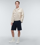 Zegna Drawstring cotton track shorts