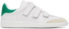 Isabel Marant White & Green Leather Beth Low Sneakers
