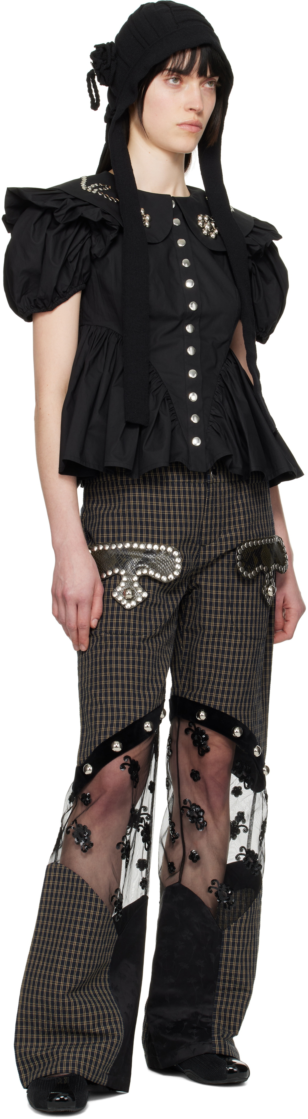 Chopova Lowena Navy & Beige Rusher Trousers