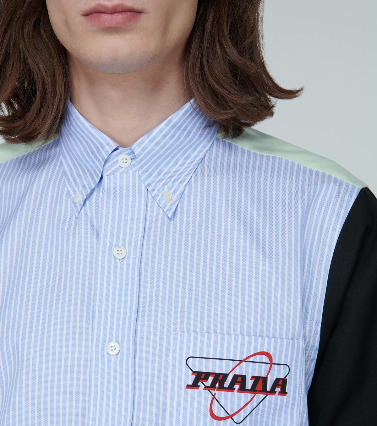 Prada Colorblocked striped shirt Prada