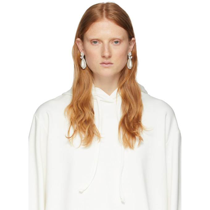 Simone Rocha Off-White Pearl Flower Earrings Simone Rocha