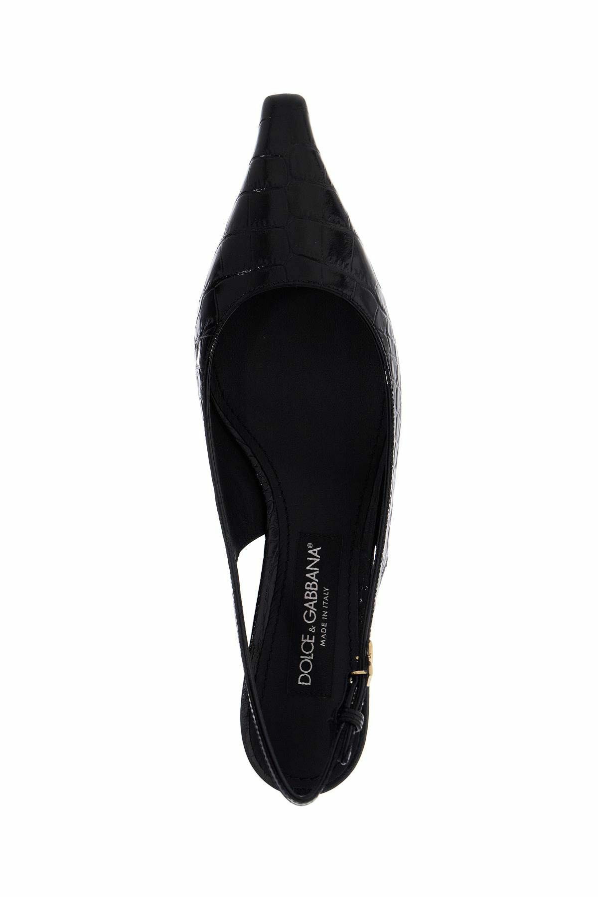 パンプス DOLCE & GABBANA COCONUT PRINT LEATHER LOGO SLINGBACK Dolce & Gabbana Cocco Print Leather Slingback Pumps In Black