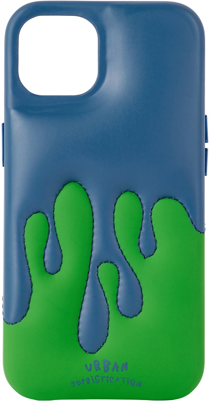 Photo: Urban Sophistication SSENSE Exclusive Blue & Green 'The Dripping Dough' iPhone 13 Case