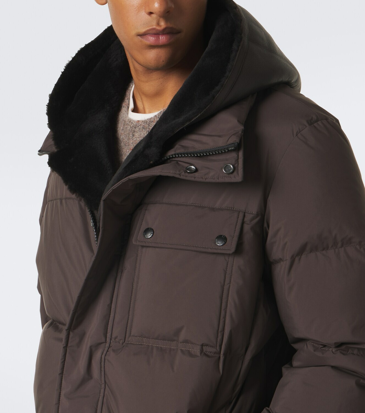 Yves Salomon Shearling-trimmed down jacket