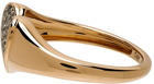 Adina Reyter Gold & White Ceramic Pavé Folded Heart Ring