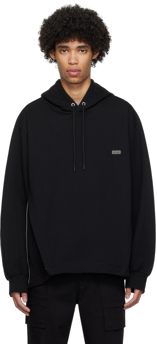 Solid Homme Black Expansion Panel Hoodie Solid Homme