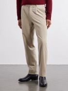 Zegna - Pleated Straight-Leg Cotton-Corduroy Trousers - Brown