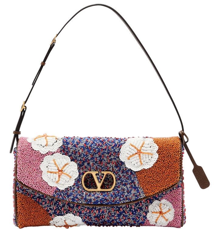Photo: Valentino Garavani DeVain Small floral embellished shoulder bag