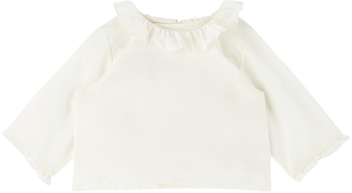 Photo: Bonpoint Baby Off-White Silk Blouse