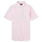 Beams Plus Men's Button Down Short Sleeve Oxford Shirt in Pink