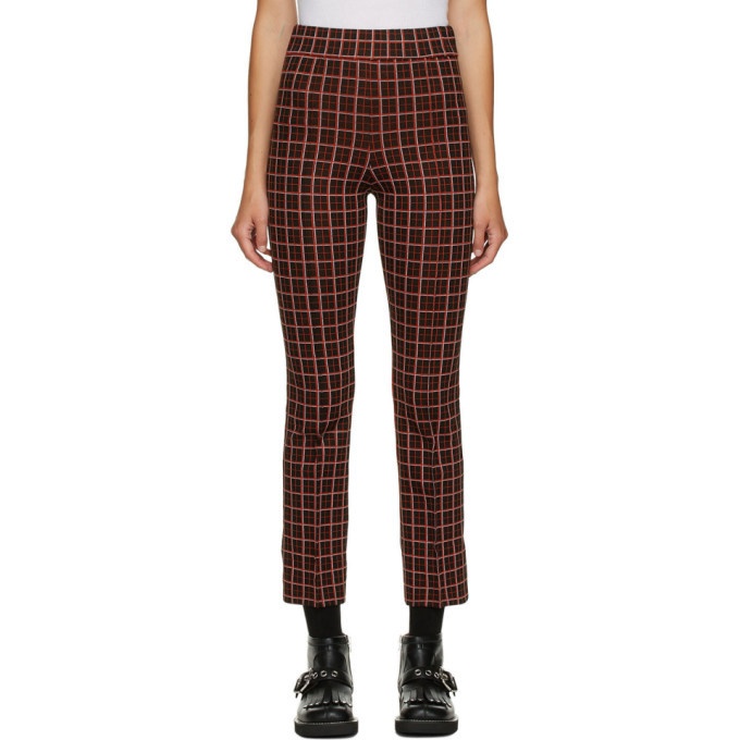 Marni Black and Red Check Cropped Trousers Marni