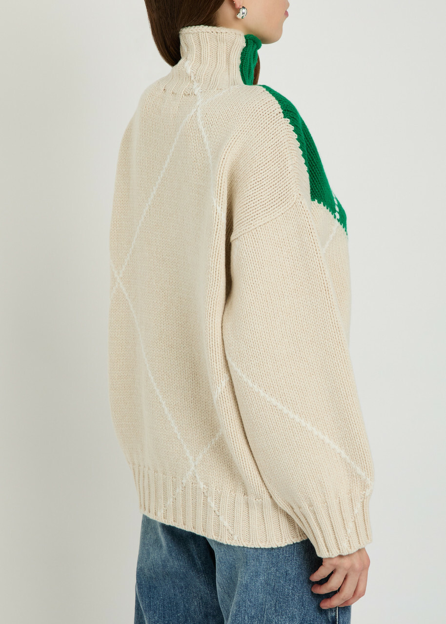 JW Anderson Pringle Argyle High-neck Wool Jumper Multicoloured 1