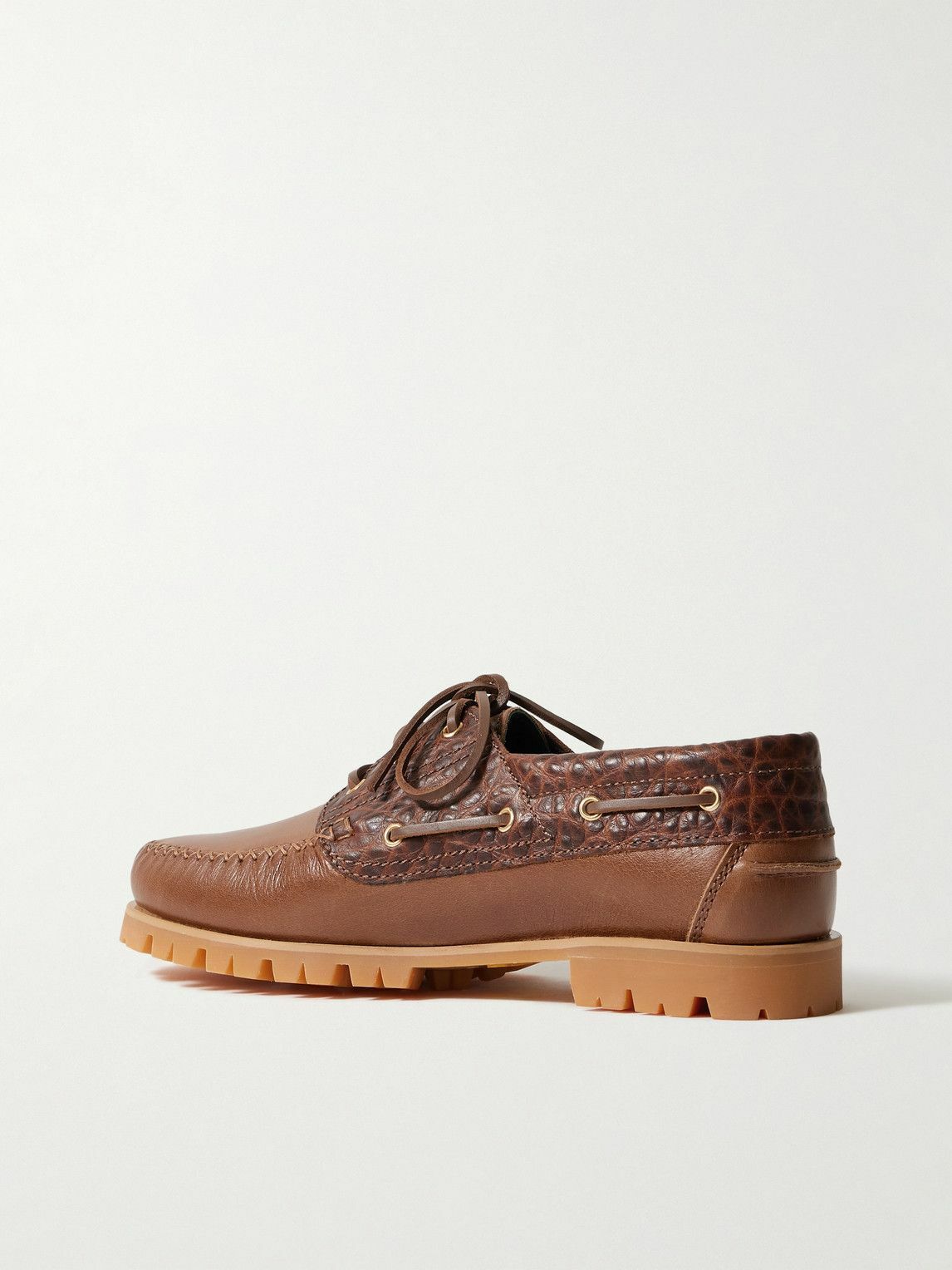 VINNY's - Aztec Leather Boat Shoes - Brown