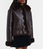 David Koma Reversible shearling and leather jacket