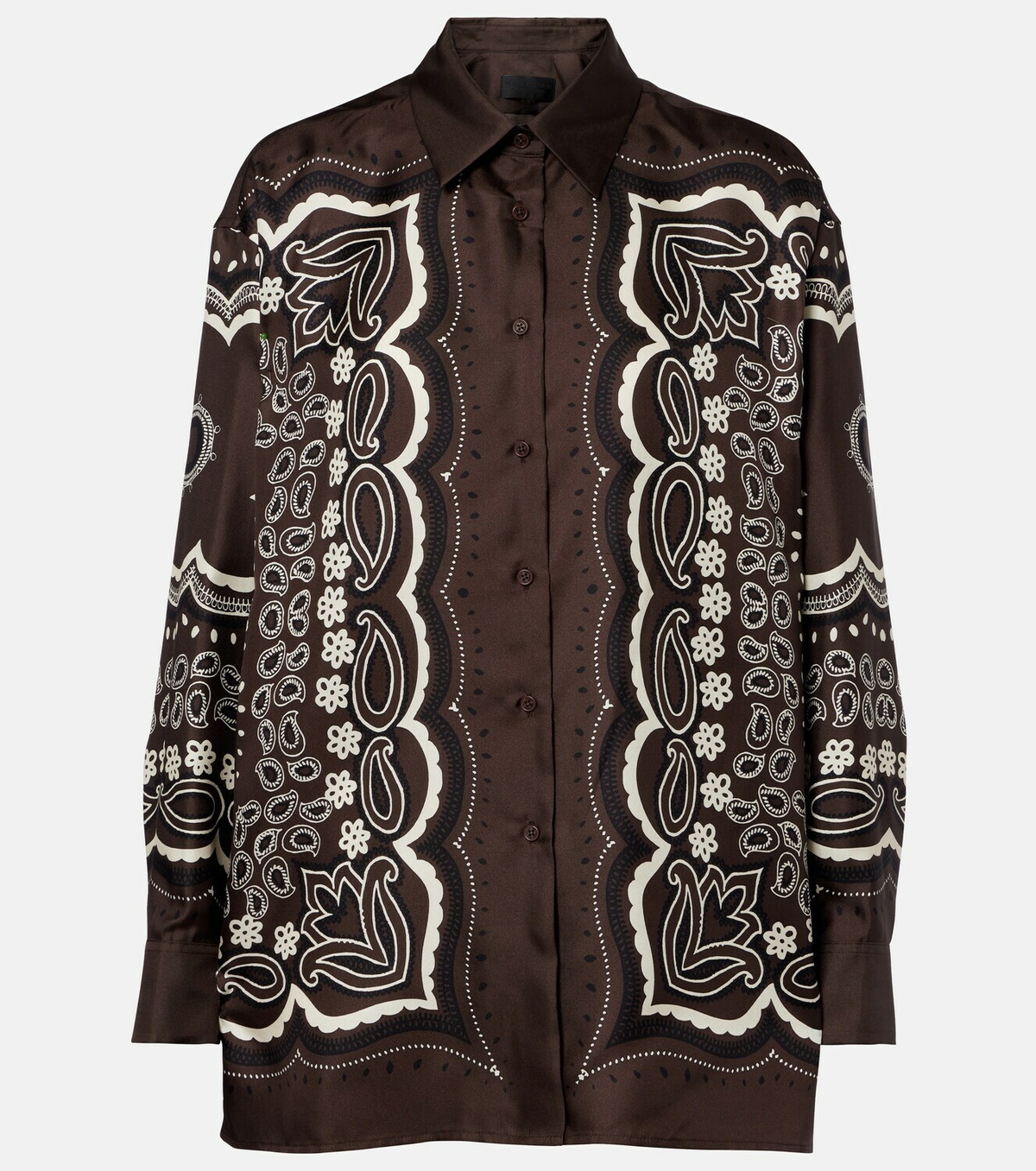 Nili Lotan Alfie printed silk twill shirt