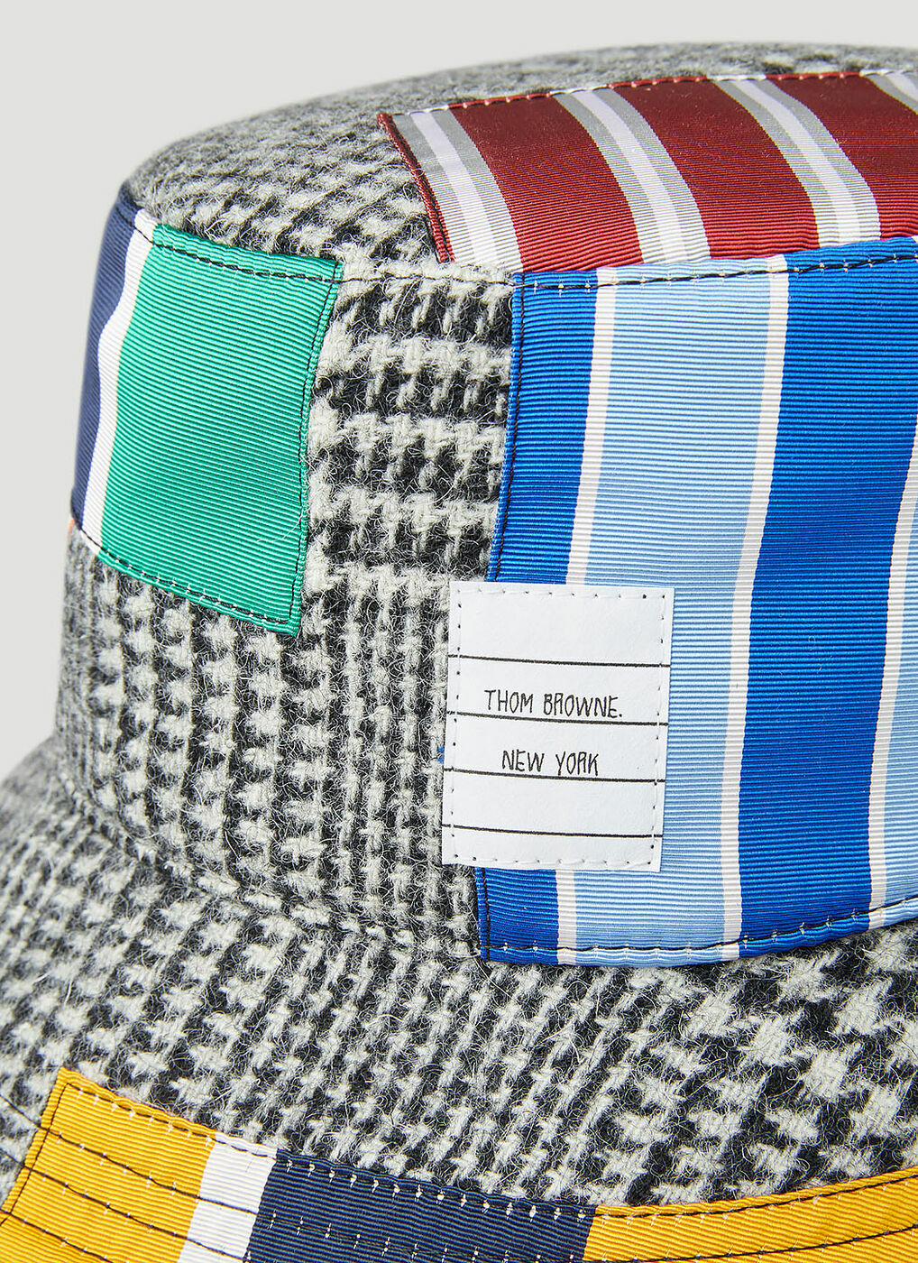 Thom Browne patchwork-detail bucket hat - Black