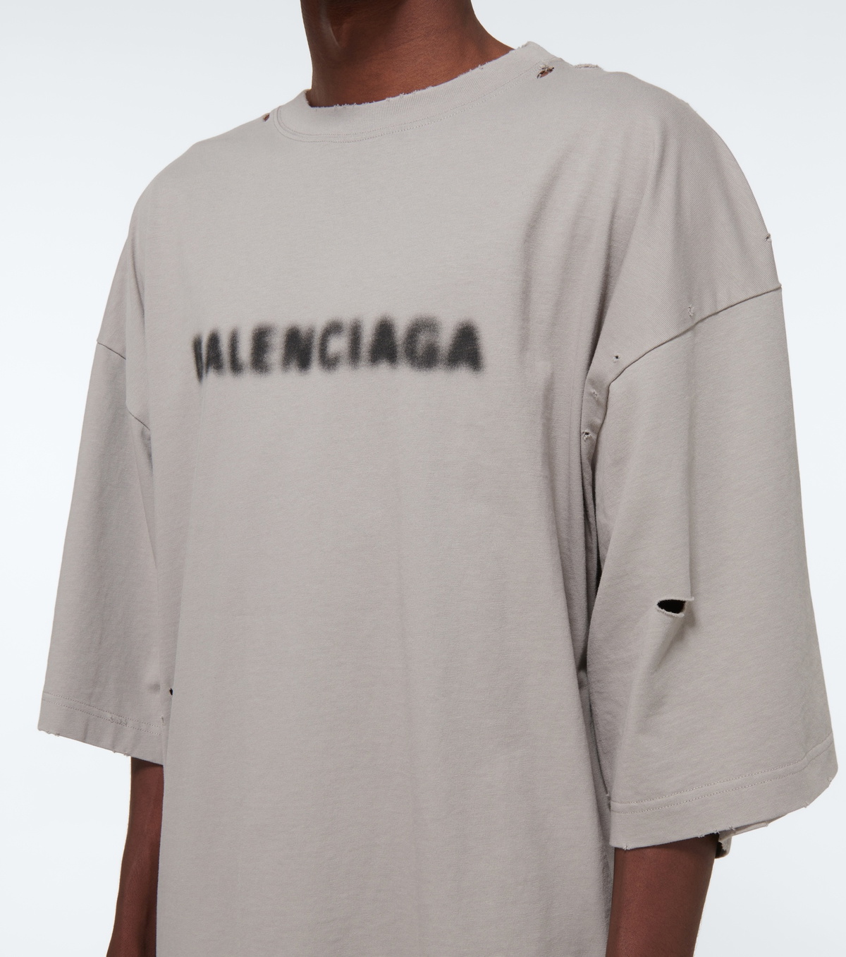 Balenciaga Blurred Logo Wide-Fit T-Shirt for Men