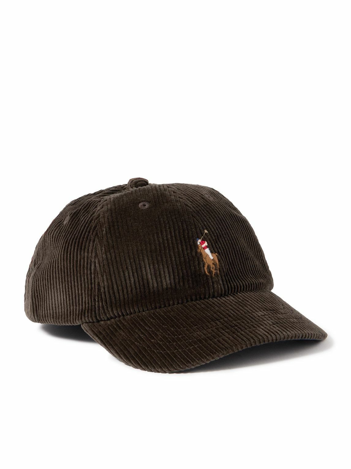 Polo Ralph Lauren - Full-Grain Leather-Trimmed Logo-Embroidered Cotton-Corduroy Baseball Cap