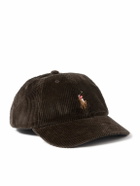 Polo Ralph Lauren - Full-Grain Leather-Trimmed Logo-Embroidered Cotton-Corduroy Baseball Cap