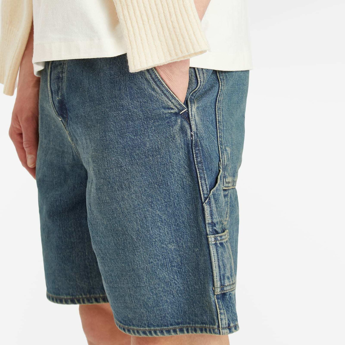 Jil Sander+ Men's Regular Fit 5 Pocket Denim Shorts in Blue