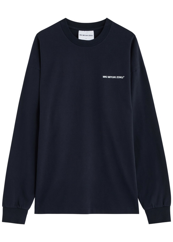Photo: Mki Miyuki Zoku Logo-print Cotton top Navy