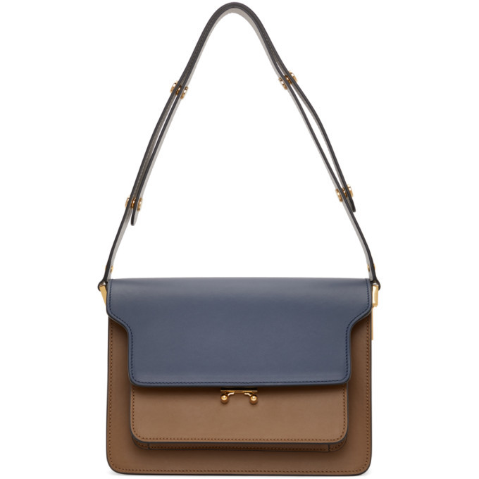 Marni Navy & Brown Mini Trunk Messenger Bag Marni