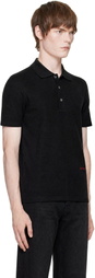 Lanvin Black Cotton Piqué Polo