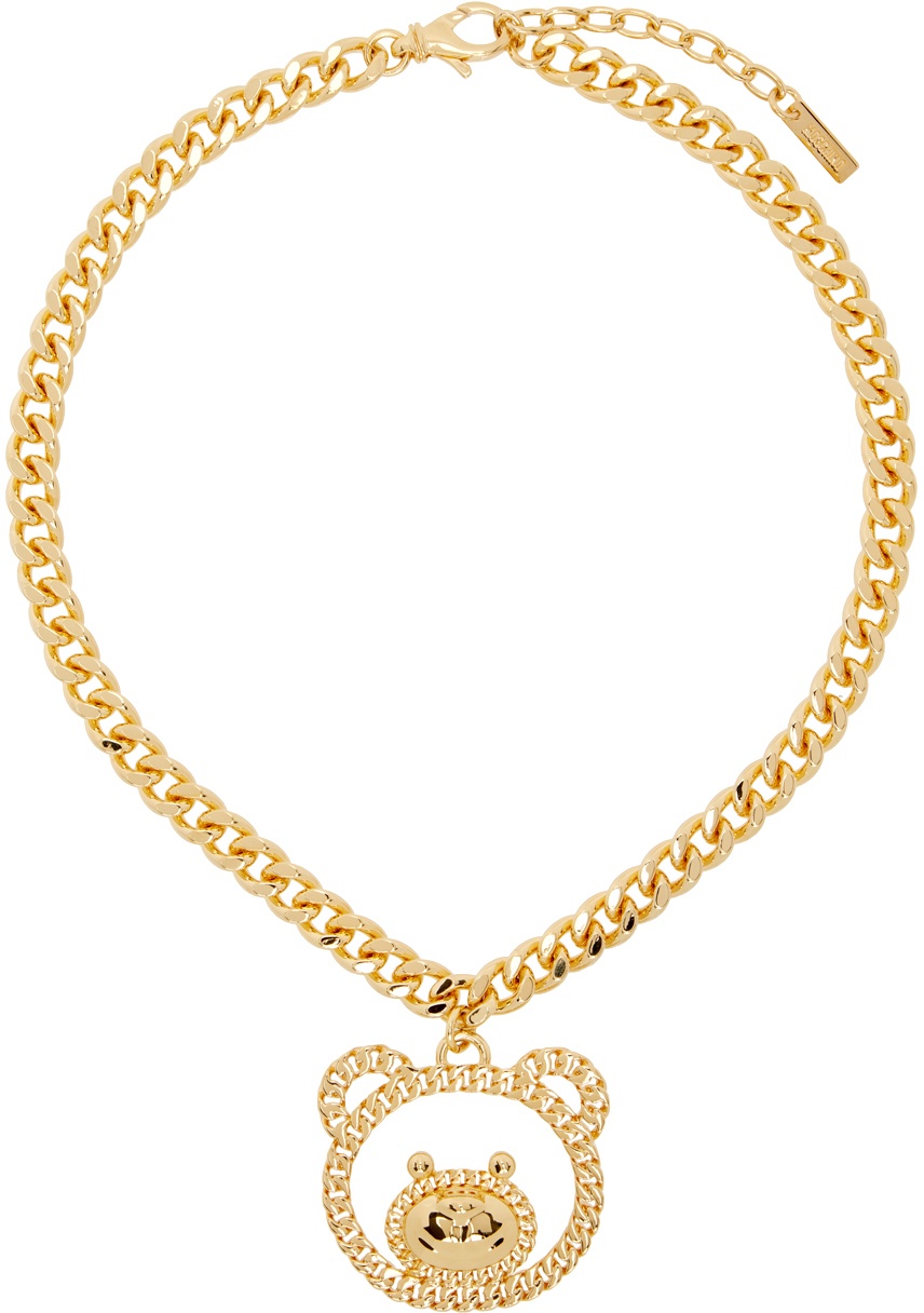 Moschino Gold Teddy Family Necklace