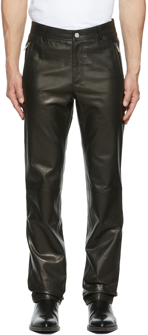 Sean Suen Black Leather Pants Sean Suen