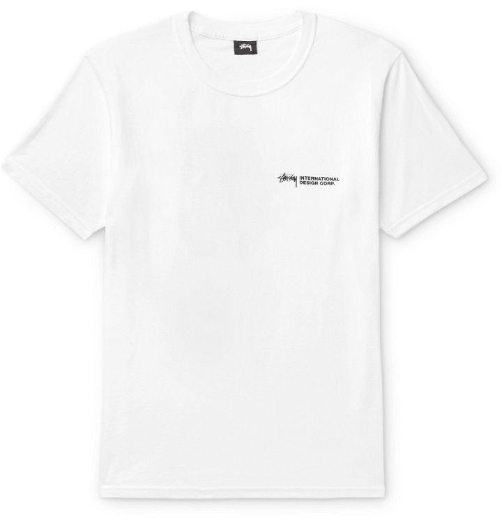 Photo: Stüssy - Printed Cotton-Jersey T-Shirt - White
