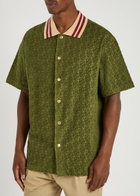 DRÔLE DE Monsieur Le Chemise Monogramme Towelling Cotton Shirt Dark Green