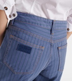 Ganni Striped mid-rise wide-leg jeans