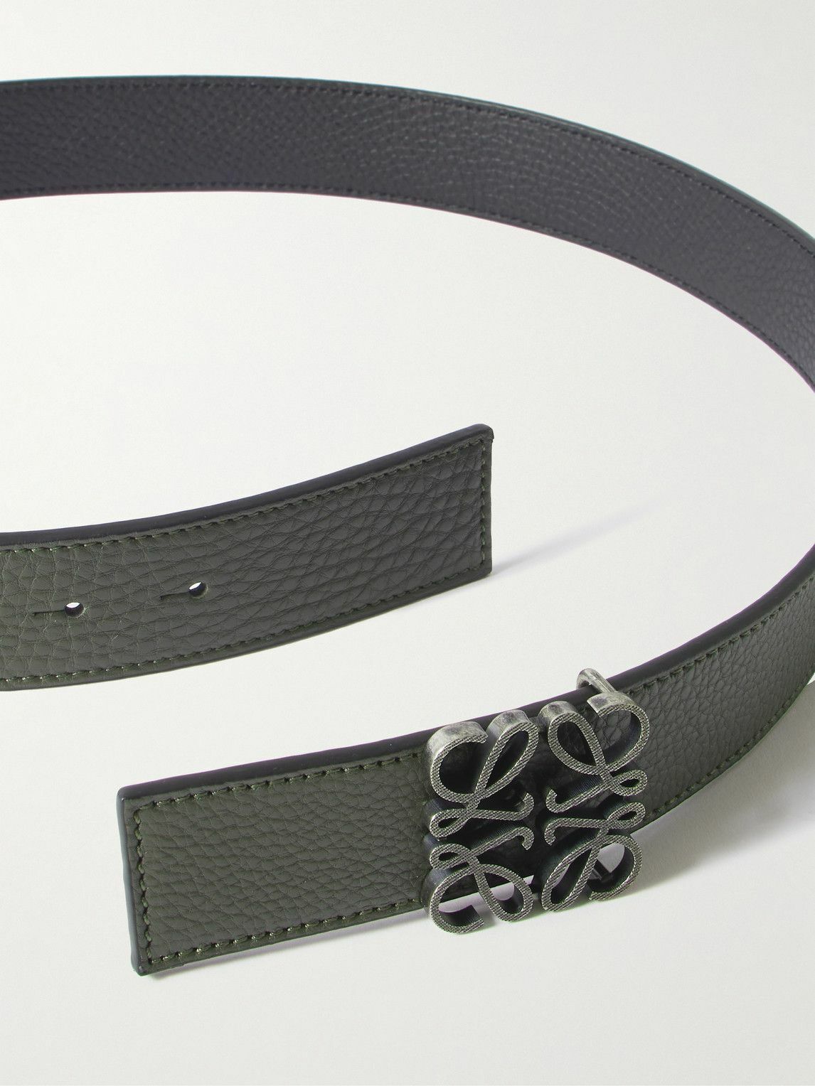 LOEWE - Anagram 3.5cm Reversible Leather Belt - Green