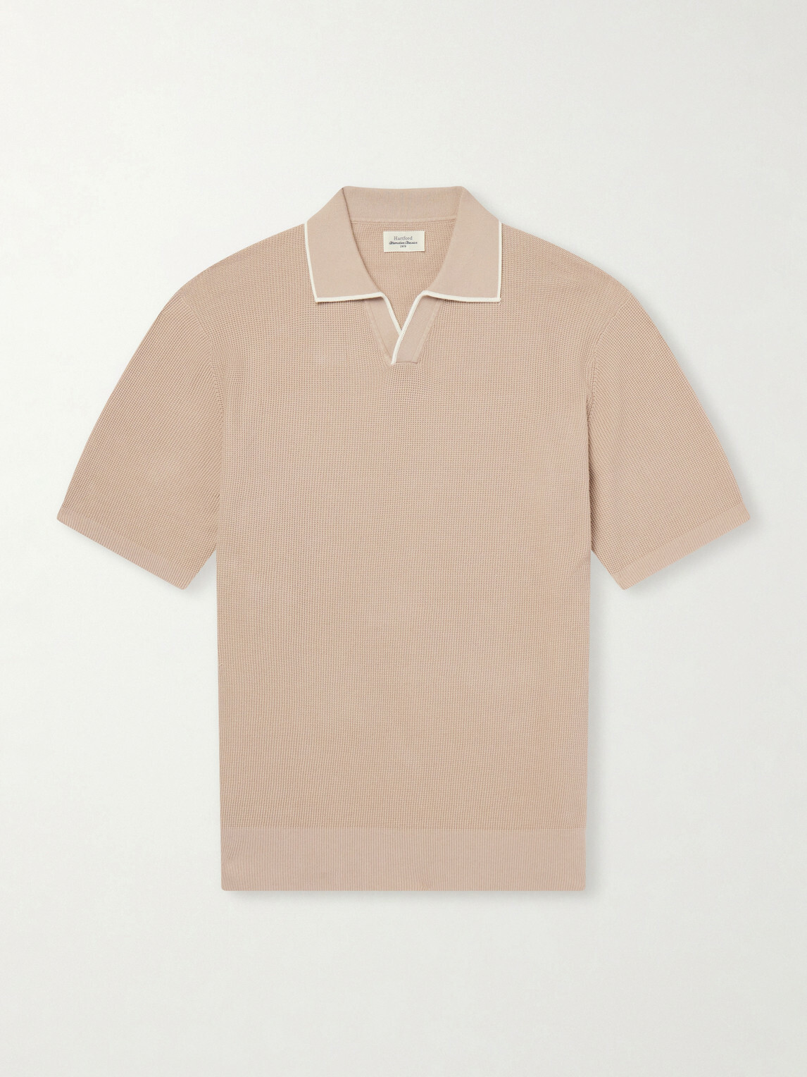 Hartford - Open-Collar Cotton-Piqué Polo Shirt - Neutrals