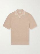 Hartford - Open-Collar Cotton-Piqué Polo Shirt - Neutrals
