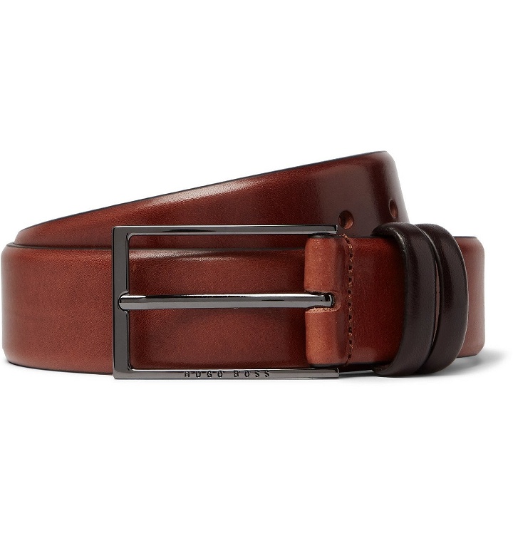 Photo: Hugo Boss - 3.5cm Brown Carmello Leather Belt - Brown