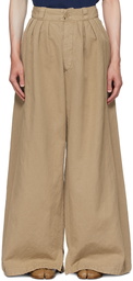 Maison Margiela Beige Pleated Trousers