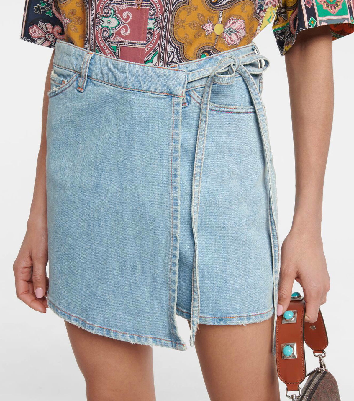 3x1 N.Y.C. Wrap denim miniskirt
