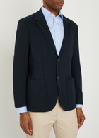 Sunspel Piqué Wool-blend Blazer Navy