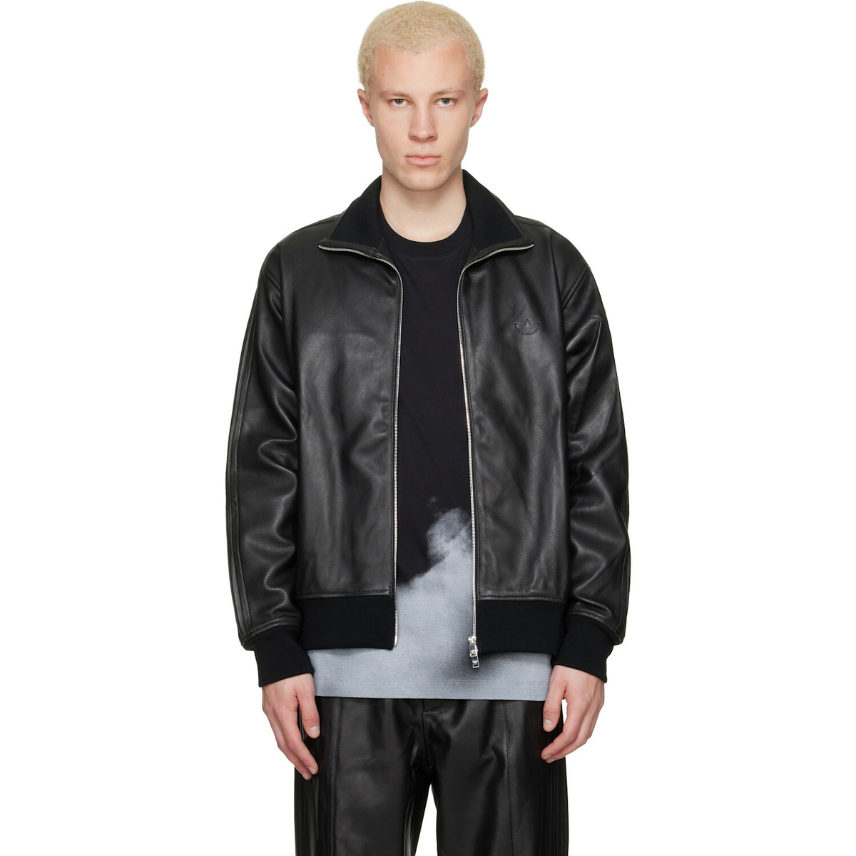 adidas Originals Black A-Type Firebird TT Leather Jacket