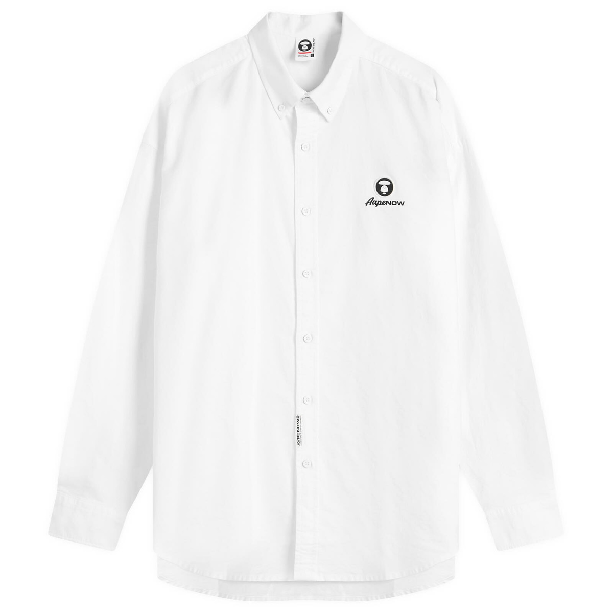 Men's AAPE Now Solid Oxford Shirt in White