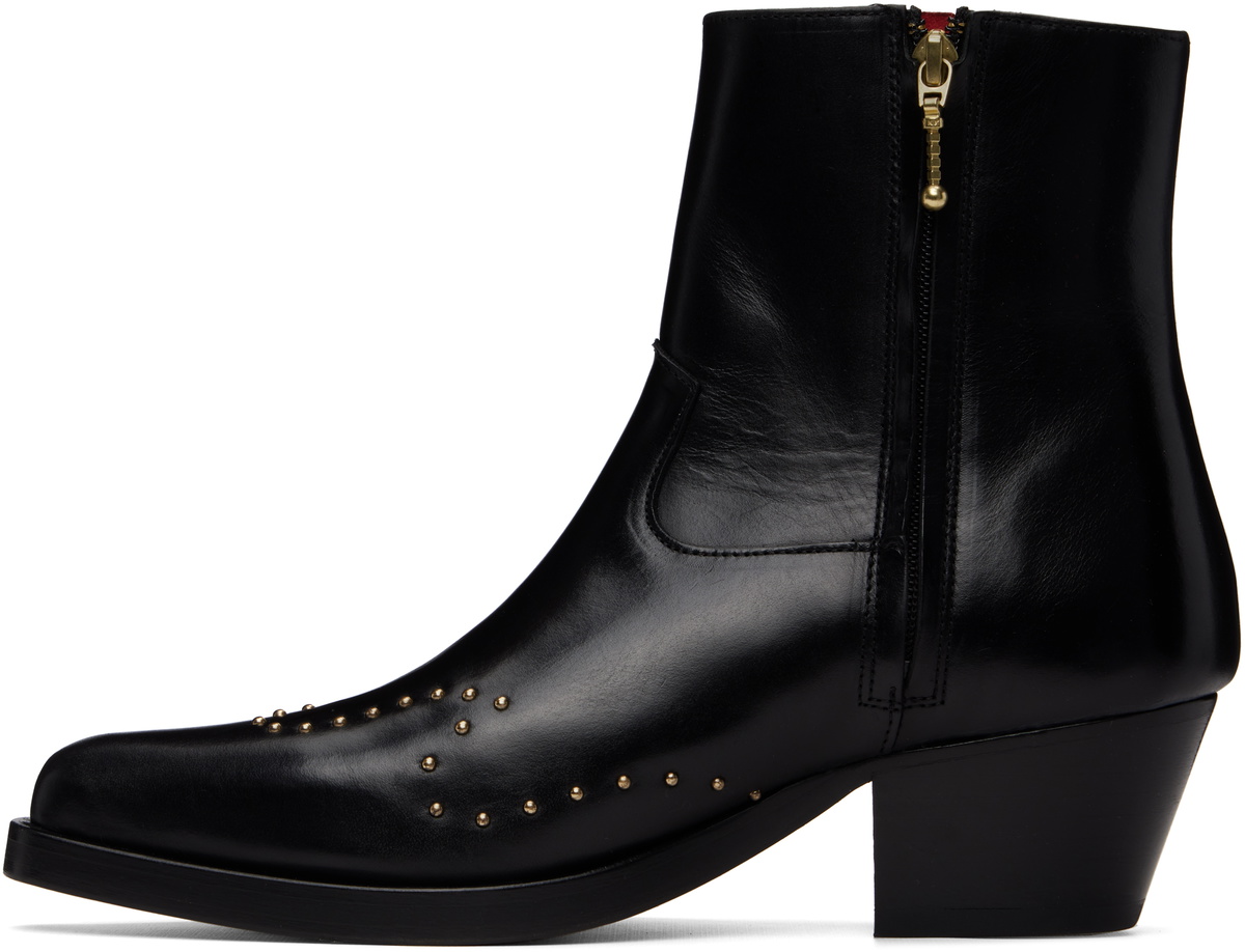 Ernest W. Baker Black Studded Western Boots