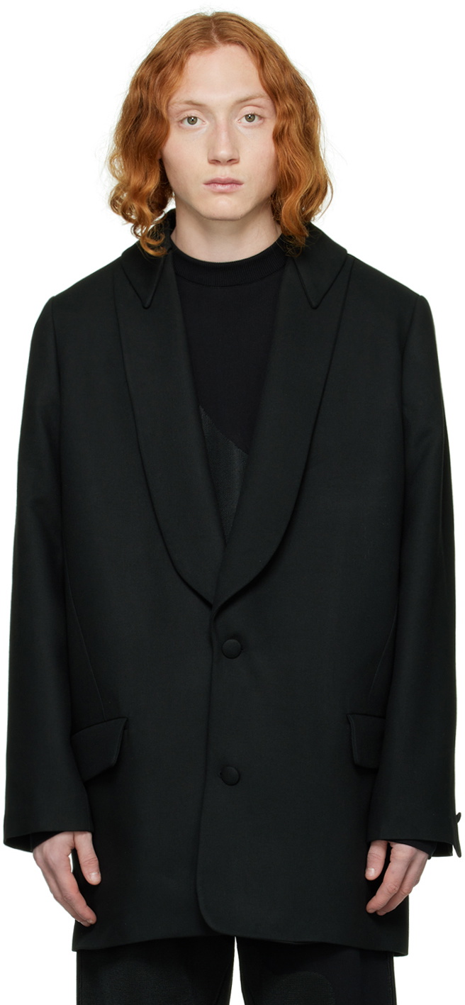 LGN Louis Gabriel Nouchi Black Tuxedo Blazer